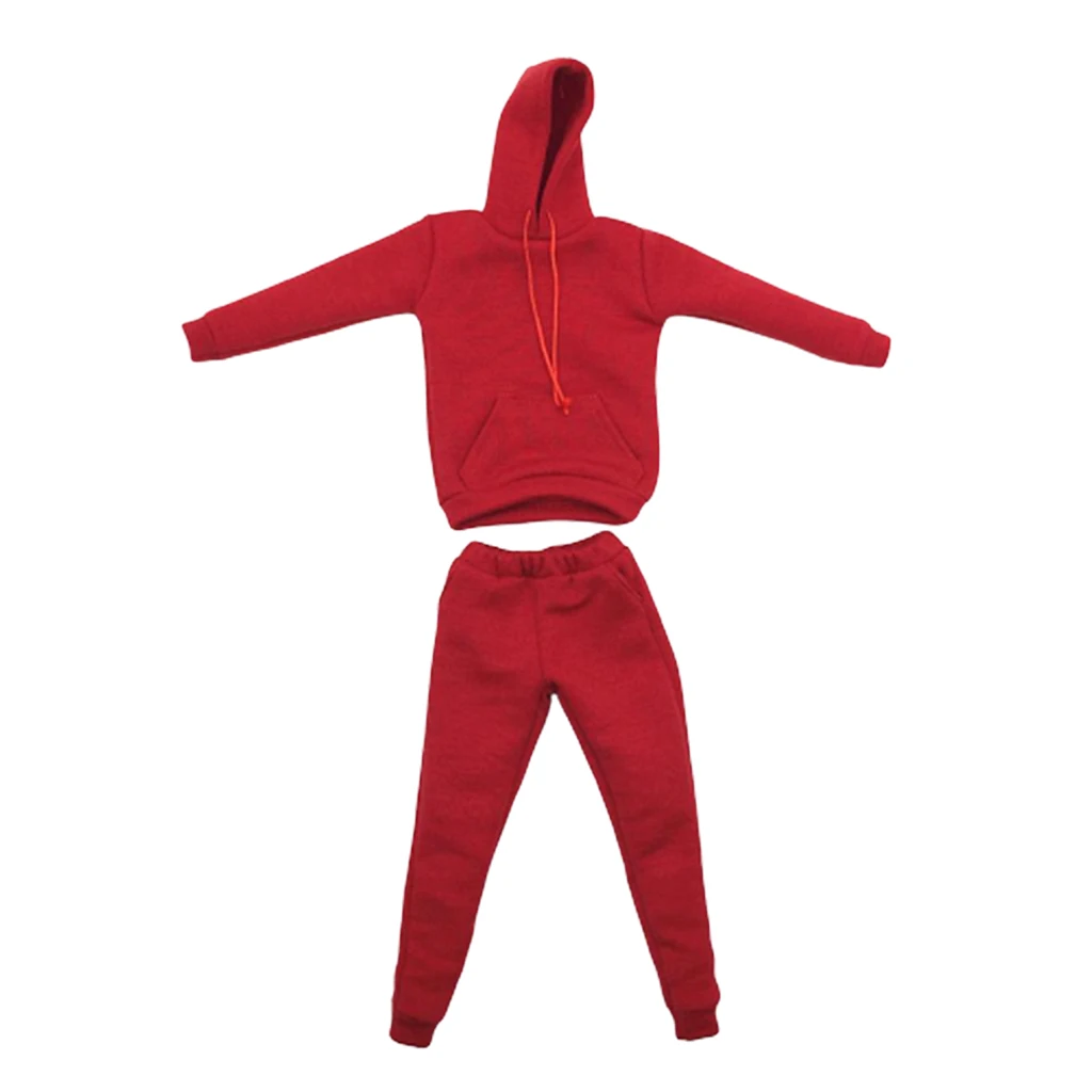 1/6 Scale Male Figure Clothes Set Sports Suits Hoodie and Pants for 12 inches Action Figure Body, 5 Colors
