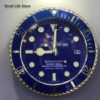 

Luxury Gold Silent Wall Clock Modern Design Metal Wall Watch Luminous Calendars Large Clocks Gift Relogio De Parede with LOGO