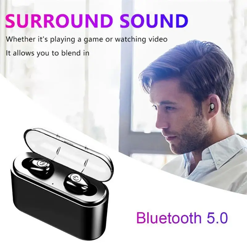 Лидер продаж многофункциональные однотонные наушники X8 TWS Bluetooth 5 0