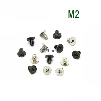 

100pcs M2 Carbon Steel CM Thin Flat Head Philips Machine Screw Laptop Notebook Computer Screw Length 1.5-8mm