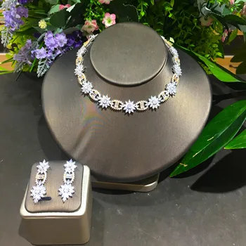 

TIRIM 2020 NEW Necklace Set For Women Wedding Luxury Jewelry Sets Accessories Color Cubic Zircon Earrings & Necklace