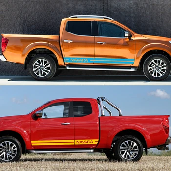 

2 Custom Car Stickers Racing Car Accessor Graphic Door Decals, Vinyl for Nissan NAVARA, Car Body Decoration Decals, Long Stripes