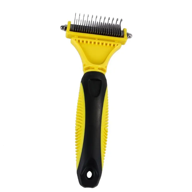 

2 Sided Dematting Comb Undercoat Rake Dematting Tool Cat Brush For Long Hair