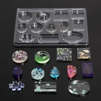 

Silicone Casting Mold For DIY Resin Jewelry Pendants 12 Shapes Silicone Casting Mold Tools For Clay Epoxy Resin