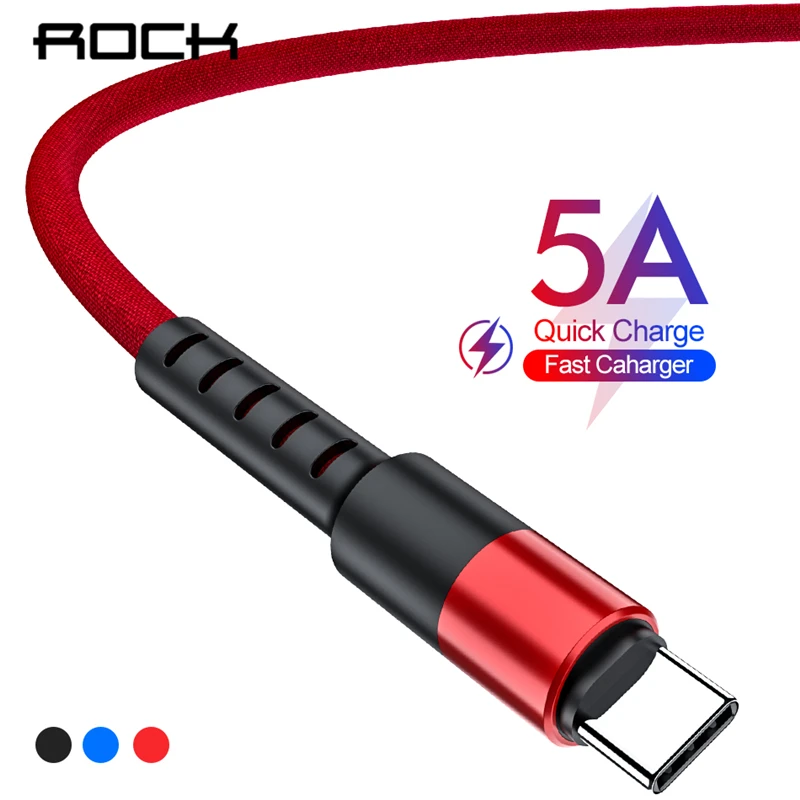 ROCK 5A супер быстрый usb type-C кабель для huawei P30 P20 Lite Xiaomi Mi 9 Quick Charge 3,0 usb зарядный кабель для samsung S8 S10