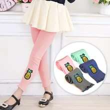 Леггинсы из чистого хлопка для девочек; тонкий тип; сезон весна-осень; Повседневная Верхняя одежда для маленьких девочек; брюки; сезон весна-осень