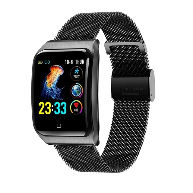 Black Смарт-часы Smarcent AF6 IP68, водонепроницаемые, Bluetooth, кровяное давление, пульсометр, спортивные часы, смарт-браслет для Android IOS - Цвет: Black