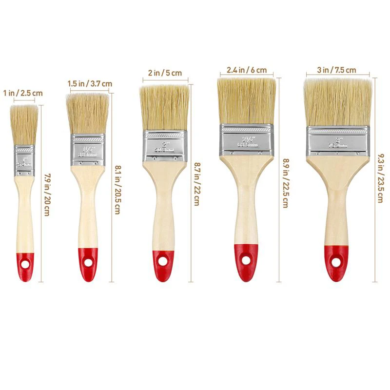 Bristle Paint Brushes Set Solid Wood Stain Artist Oil Watercolor Brushes Wall Paint By Number painting brushes blending brush