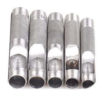 

5 Pack Leather Hole Punch Cutter Round Hollow Hole Punch Cutter Tool Heavy Duty Hollow Punch Set Eyelet 11-15mm