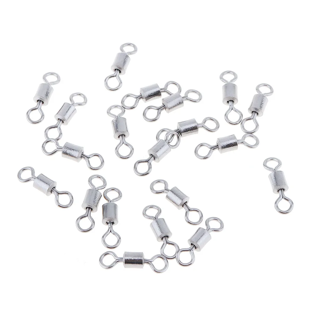 ABUO-251Pcs Рыбалка Вращающийся шарнир из высокопрочного Нержавеющая сталь Роллинг баррель поворотные рыболовные Tackle-30Lb до 97 фунтов лёгкий нейлоновый трос