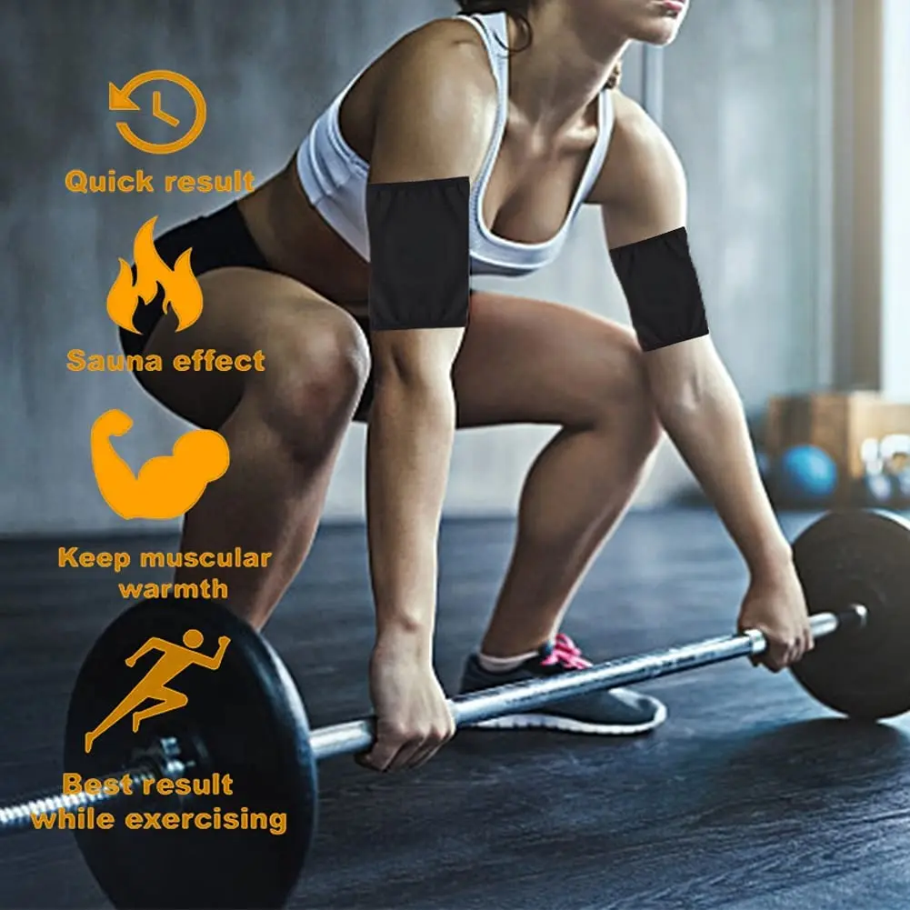 Sweat Arm Bands Trimmer for Women & Men Sauna Arm Slimmer Shaper Compression Sleeves Wraps Lose Arm Fat Sauna Arm Trimmer Sport