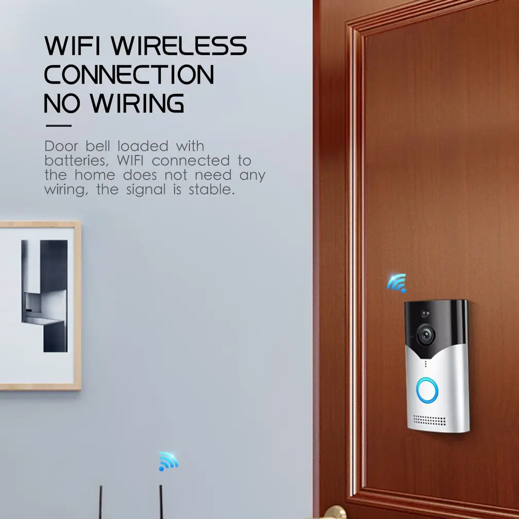 Домашний беспроводной Wifi Визуальный дверной звонок кошачий глаз умный голосовой