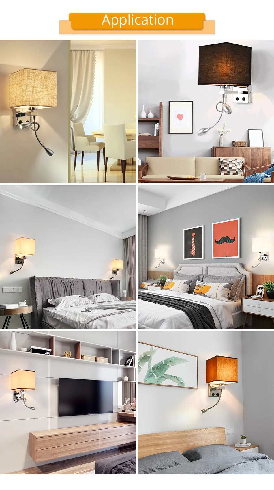 Wall Lamp Sconce Switch Stairs Light Luminaires Fixture E27 Bulb Bedroom Decor Bathroom Modern Bedside Lighting Wall Mounted (19)