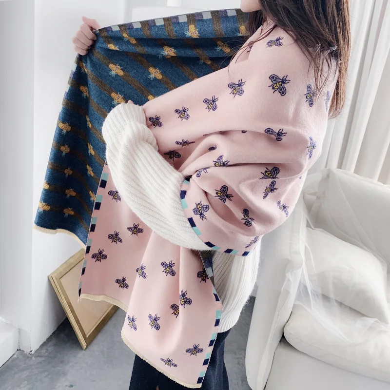 

2019 winter women Cashmere scarf fashion thich warm neck bandana lady pashmina shawls and wrap lady cashmere scarves soft stoles