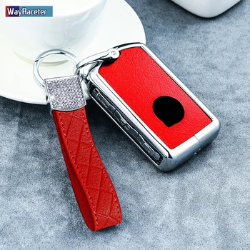 

Zinc Alloy + Genuine Leather Car Key Case Cover Gift Shell For Volvo XC60 XC90 XC40 S90 V90 V60 2018 2019 Accessories