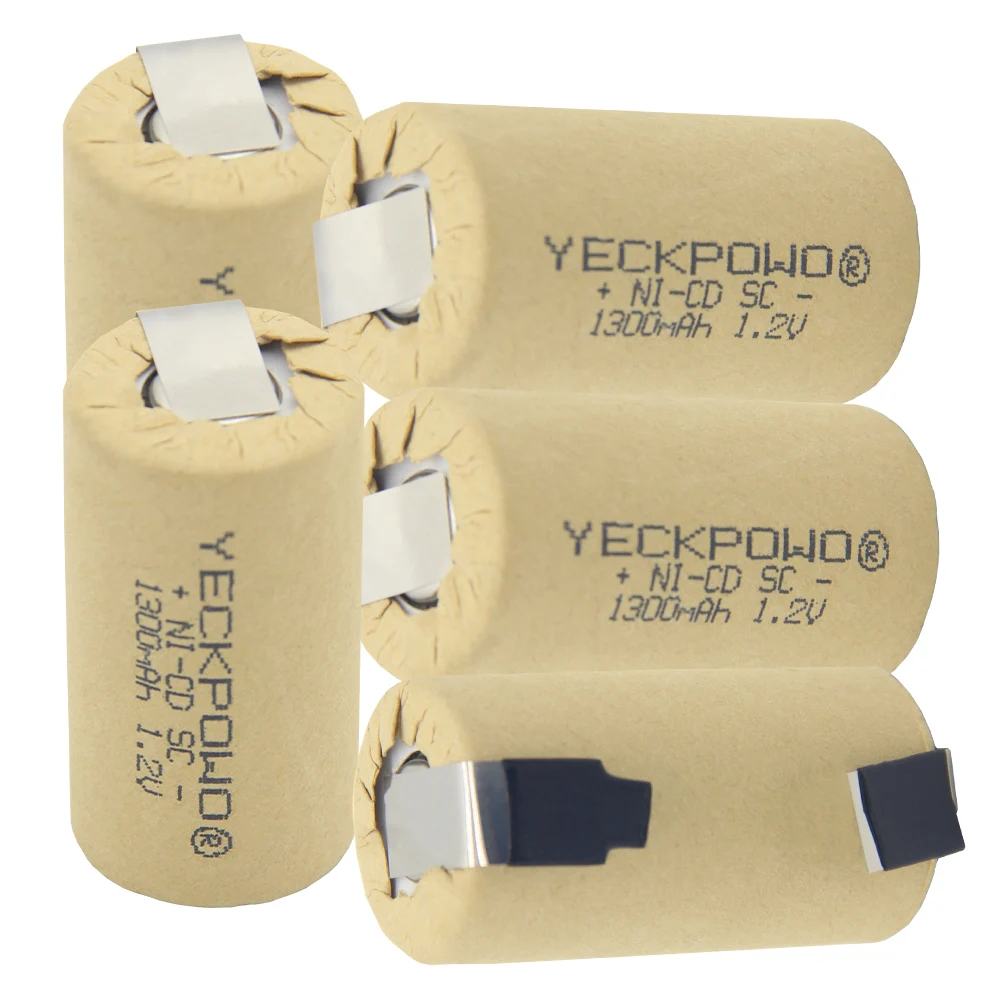 Akkus 1300mAh перезаряжаемая sub C Батарея 1 2 V сварочные вкладки NICD SC батареи лента для