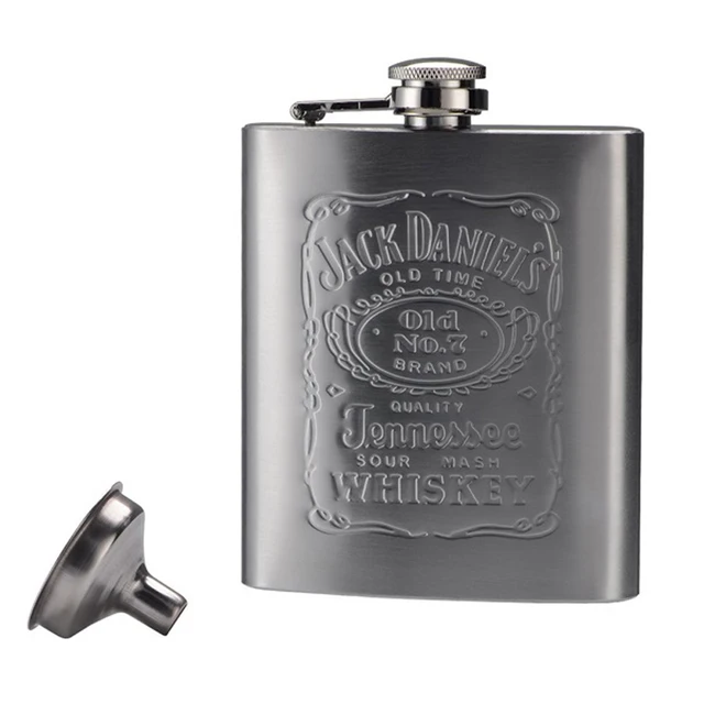 1pc Liquor Hip Flask Outdoor Whiskey Alcohol Wine Flagon Bottle Engrave Steel