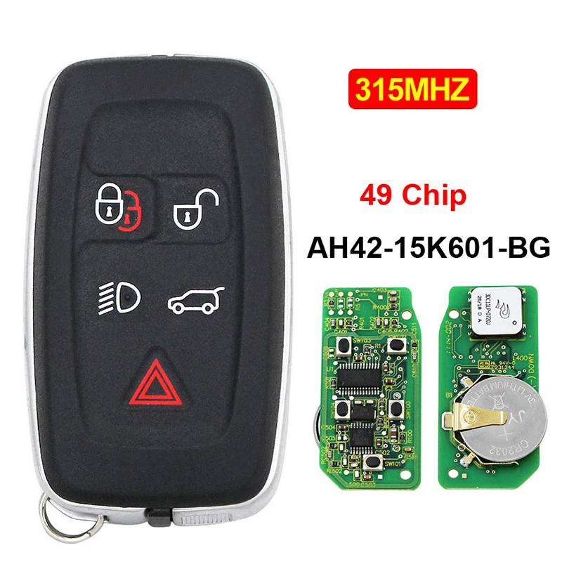 

CN004013 Aftermarket 5 Button Smart Auto Key For Land Rover Range Rover Sport Evoque FCCID: AH42-15K601-BG 315MHZ ID49 Chip