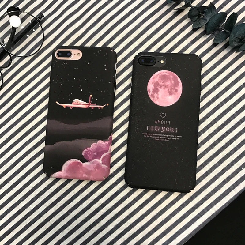 

Starry Sky Phone Case For iphone XS XR X XS Max 8 7 6 6s Plus Space Moons Mount Case For iphone 11Pro Max 11Matte Hard Cover