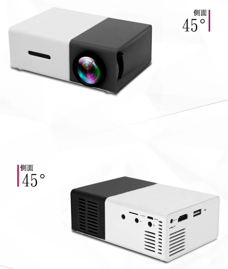 Мини проектор передвижной цвет с HDMI USB AV интерфейсы и дистанционное управление Поддержка мультимедийных(музыка, pic, видео, txt) S23