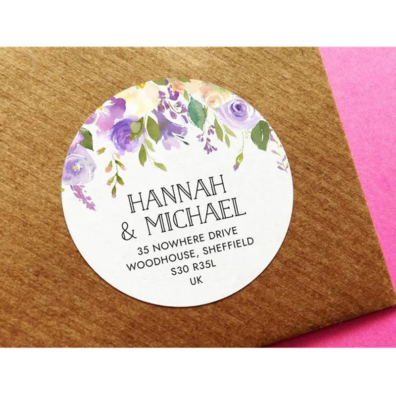 Custom Wreath Address Label, Save The Date Address Label, Business Address Labels, Rsvp Return , Circle Address Label, Return - Party Stickers & Labels - AliExpress