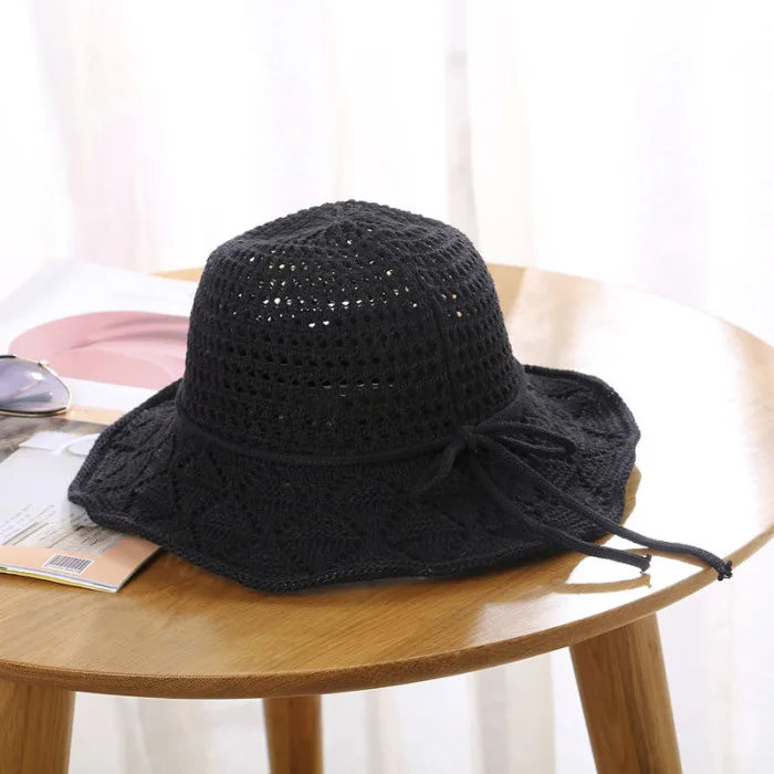Женская Солнцезащитная шляпа, хлопковая вязаная Складная Мягкая дышащая пляжная шапка для улицы NIN668