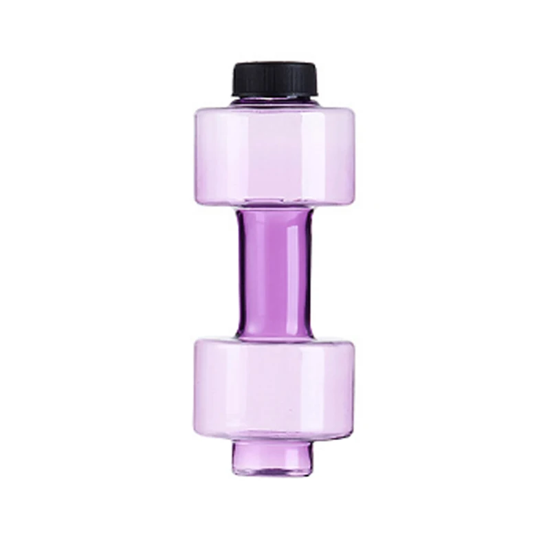 

4 Colors 550ml Sports Water Bottles Leakproof Portable Unbreakable Plastic Bottle Fitness Dumbbell Unisex