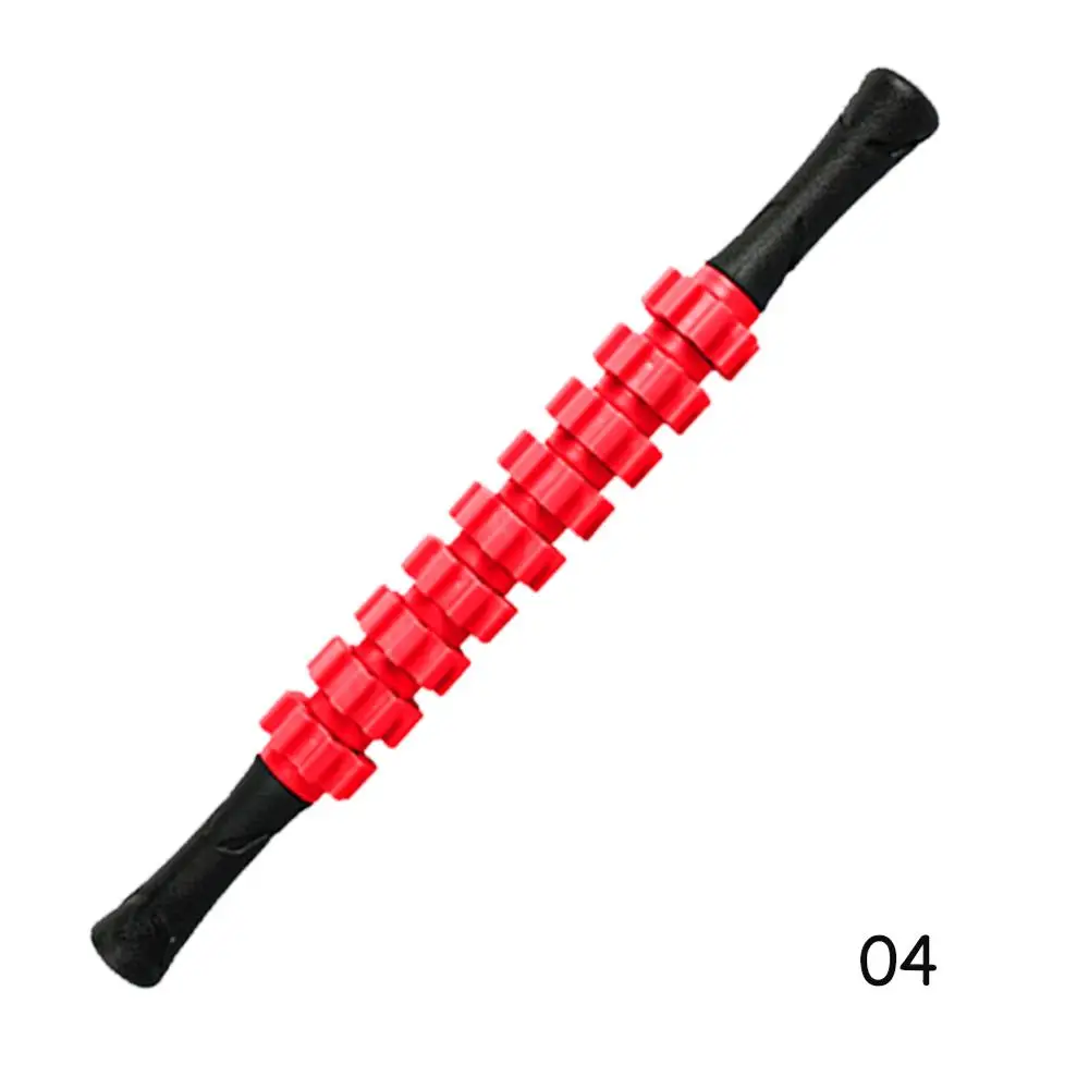 Hot Sale Muscle Massage Roller Yoga Stick Muscle Body Massage Relax Tool Muscle Roller Sticks with Round Ball - Цвет: Красный