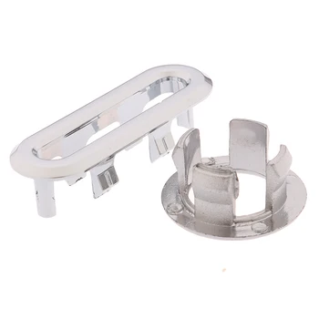 

10PCS Bathroom Ceramic Basin Overflow Ring Sink Round Ring Overflow Spare Cover Tidy Chrome Trim