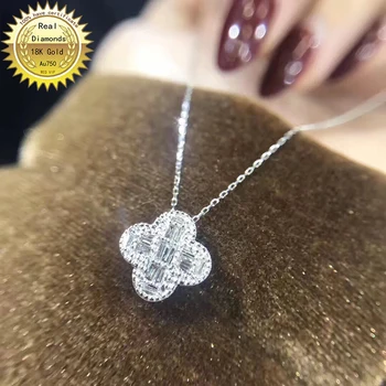 شراءعقد ألماس الذهب الأبيض 18K جميع الماس Use 0.5ct ولها شهادة 002