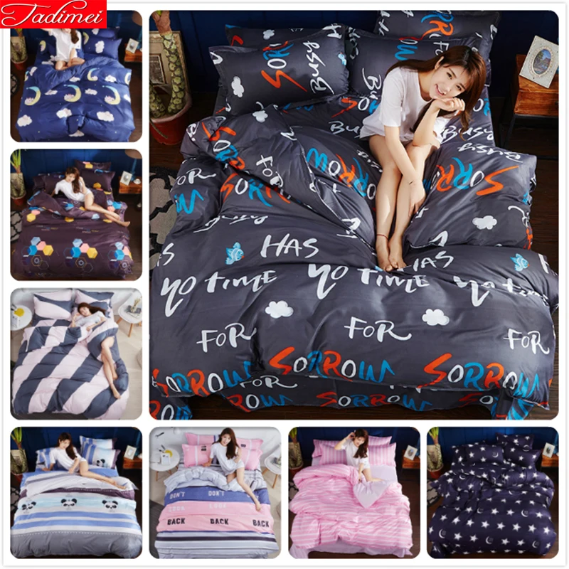 

Colorful Duvet Cover 3/4 pcs Bedding Set Adult Kids Child Bed Linen Single Full Double Queen King Size Bedspreads Comforter Case