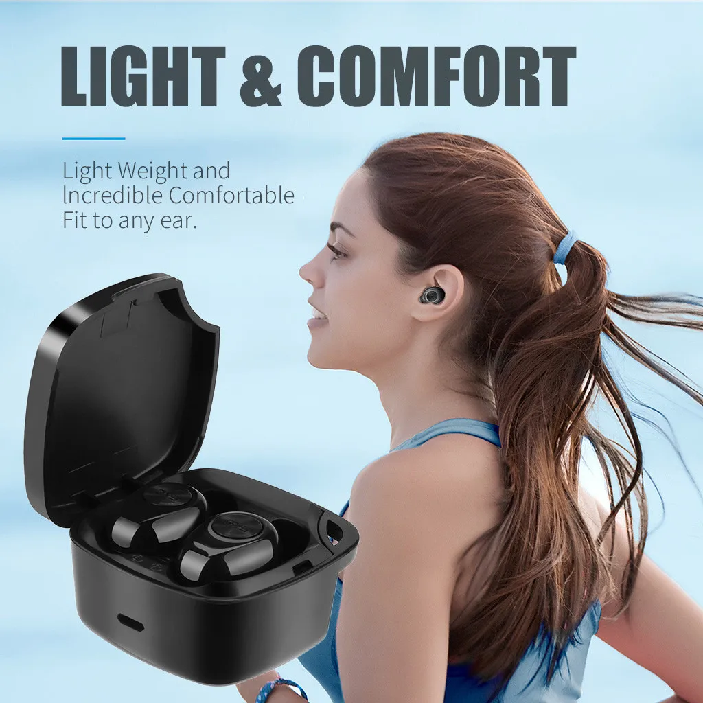 CARPRIE Bluetooth наушники мини TWS Беспроводные наушники с зарядной коробкой Спортивная гарнитура с дисплеем питания