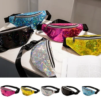 

Newest Hot Women Reversible Sequins Glitter Waist Bag Fanny Pack Pouch Hip Purse Satchel Laser Bag Girls Chest Waist Packs