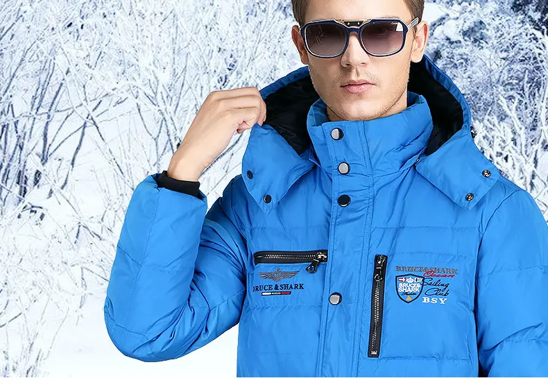Зимняя мужская куртка, качественное теплое толстое пальто, зимняя синяя парка, Мужская теплая верхняя одежда, мужская модная серая куртка-пуховик на утином пуху, M-3XL