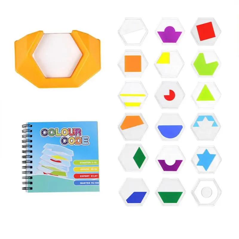 Мода Классика 100 вызов цвет код игры доска Танграм головоломка детские навыки игрушки раннего развития