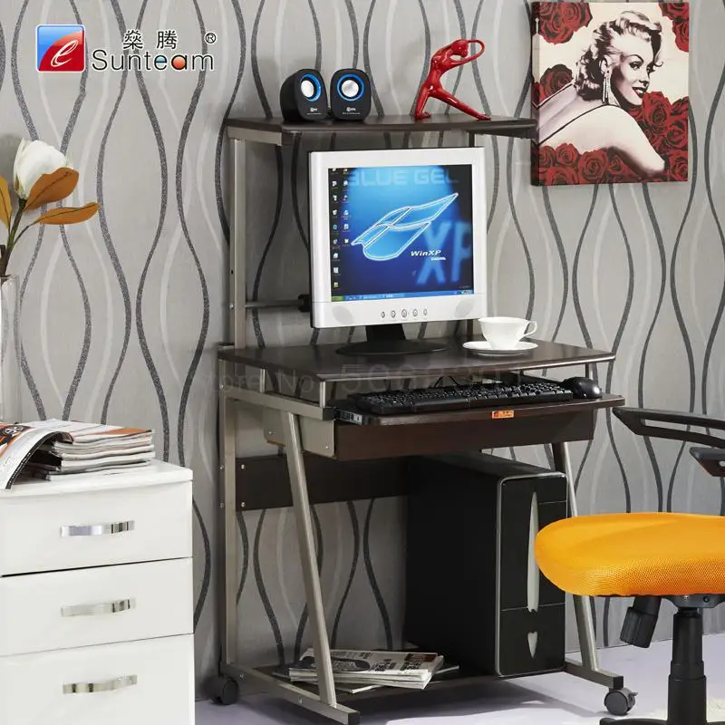 Простой настольный компьютерный стол небольшой компьютерный настольный домашний стол с выдвижным ящиком книжная полка комбинированная многослойная подвижная - Цвет: Same as picture 1