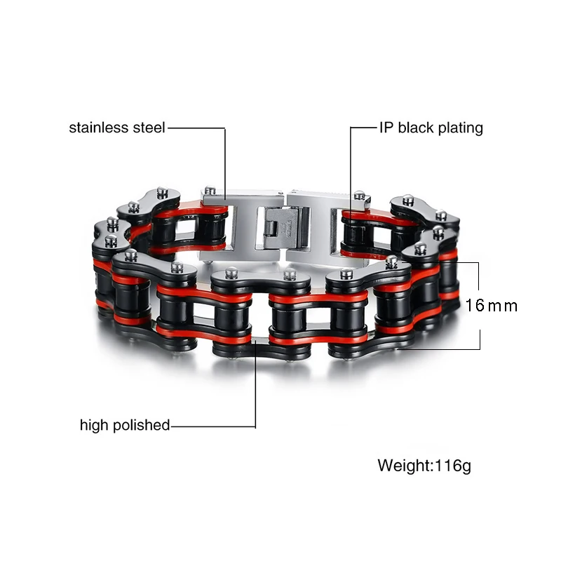 Модные мотоциклетные цепи и велосипедные цепи браслеты 316L нержавеющая сталь ювелирные изделия для мужчин Уникальный Молодежный спортивный стиль