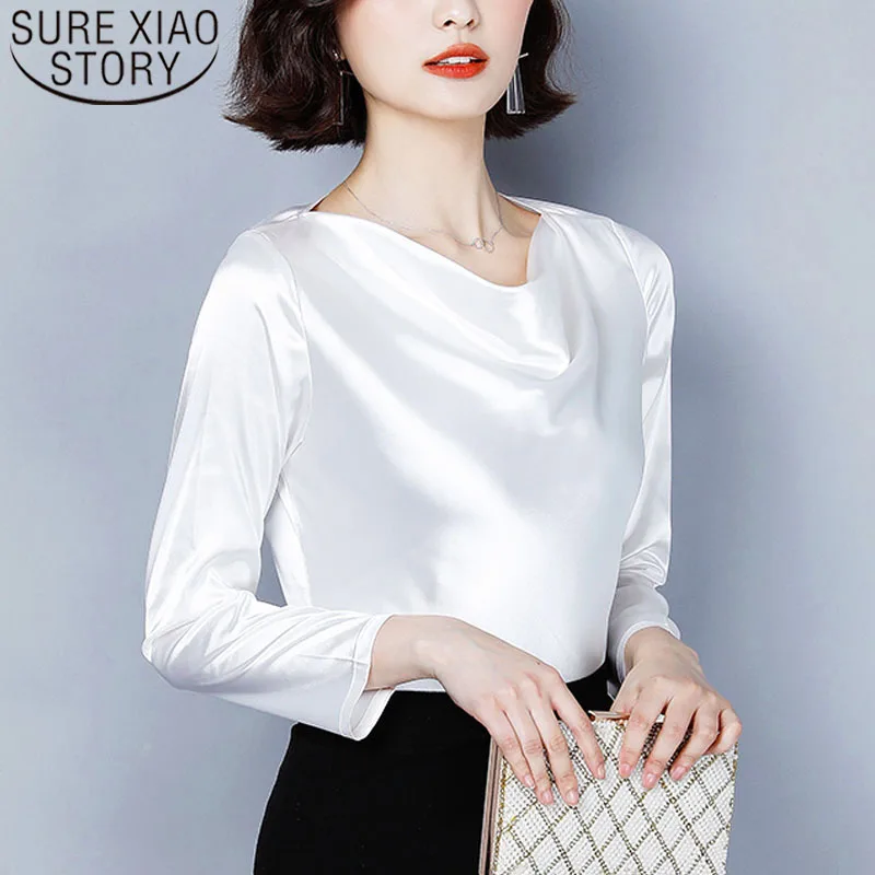 

Blusas Mujer De Moda 2019 Office Lady Autumn Chiffon Blouses Casual Solid Women Clothing Long Sleeve O-neck Women Tops 6282 50
