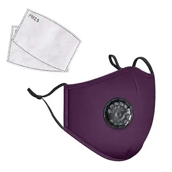 

1PCS Breathable Mouth Mask Cotton PM 2.5 Anti Dust Mask Mouth Washable Cover Mask with Valve & Filter Pad for Outdoor