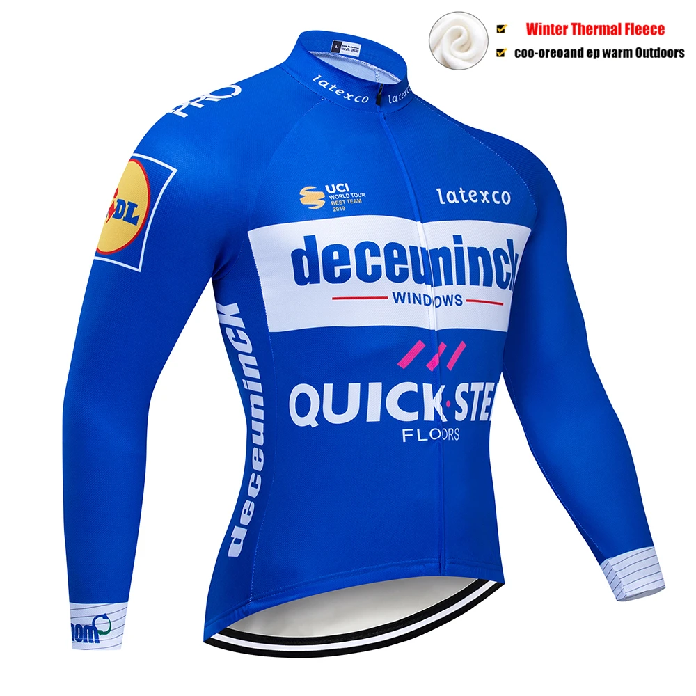 Зима QUICKSTEP Велоспорт Джерси Черный 9D pad велосипед брюки набор MTB Ropa Ciclismo термо флис Би Велоспорт Майо брюки - Цвет: Pic Color