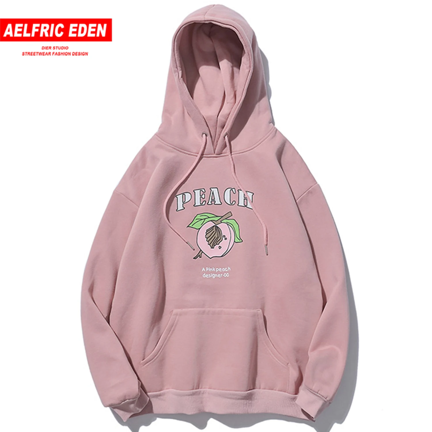 Aelfric Eden персиковый Принт толстовки мужские осенние Harajuku уличная хип хоп повседневные Пуловеры модная толстовка с капюшоном негабаритных