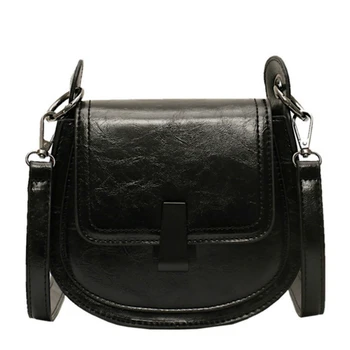 

Small Saddle Bags for Women Quality Leather Female Shoulder Bag Famous Designer Solid Color Mini Ladies' Messenger Crossbody Bag