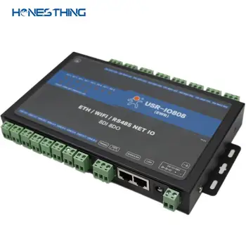 

HonesThing USR-IO808-EWR WiFi/WAN/LAN 8 Channel RTU Network IO Controller Modbus RTU RS485 Serial Server of 8DI/8DO