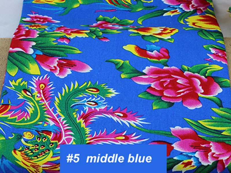 5 middle blue 50 см* 160 см Китайский Феникс пион узор хлопок печать ткань Постельное белье Текстиль саржа ткань материал - Цвет: 5 middle blue