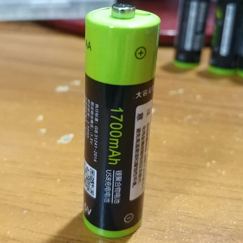 ZNTER 1,5 V AA 2550mwh обновление емкости до 1700mah литий-полимерный USB Перезаряжаемый литиевый usb аккумулятор USB кабель - Цвет: 1pc no usb cable