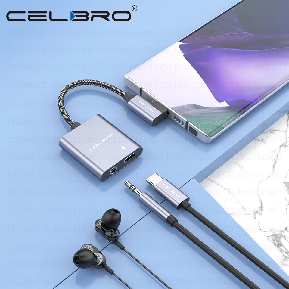 Кабель адаптер 2 в 1 с USB Type C на разъем 3 5 мм Aux конвертер для наушников Samsung S20 Note 20