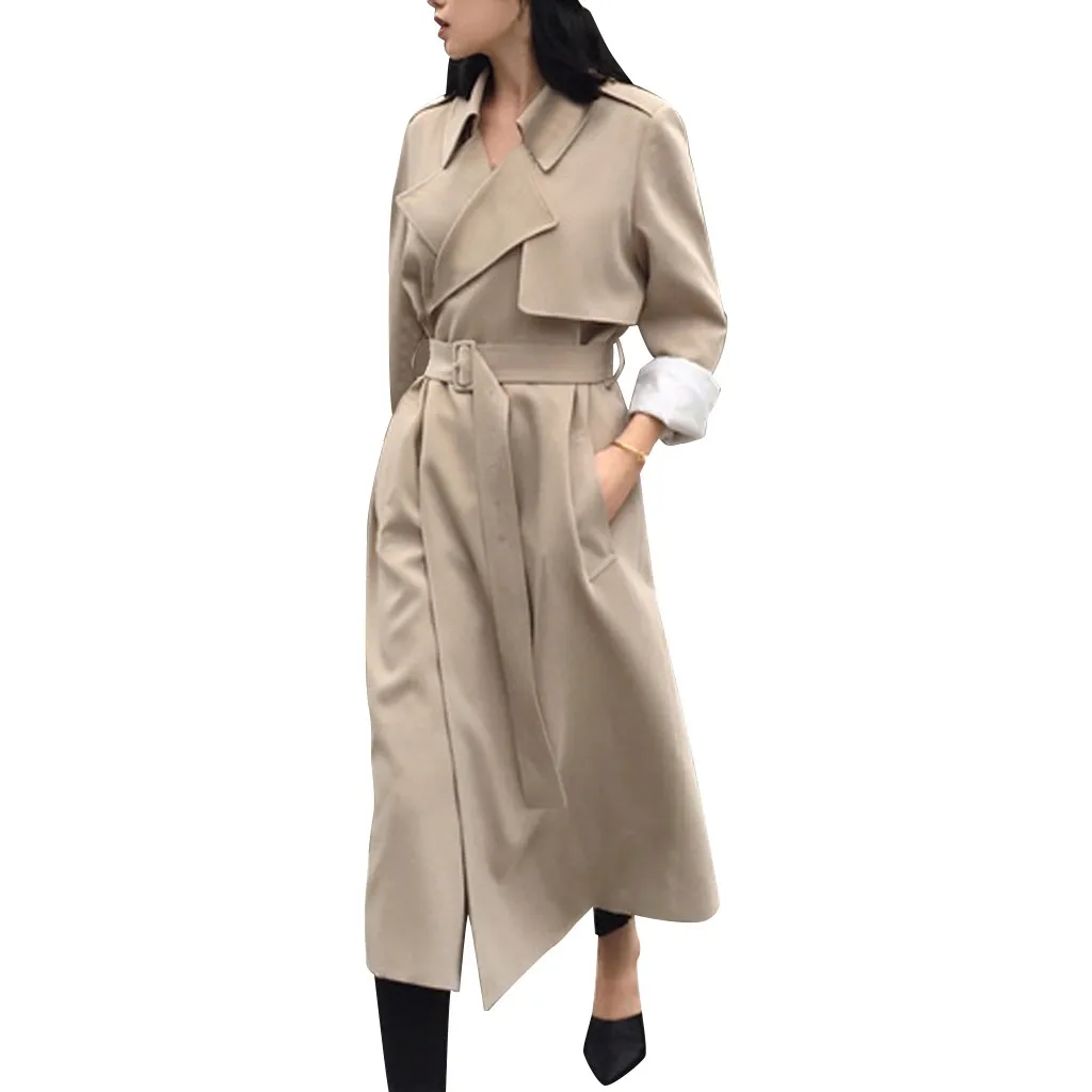 Manteau femme abrigo mujer, шерстяное пальто для женщин размера плюс, длинный рукав, длинный, на каждый день, с карманами, с поясом, верхняя одежда, пылевое зимнее пальто для женщин, casaco