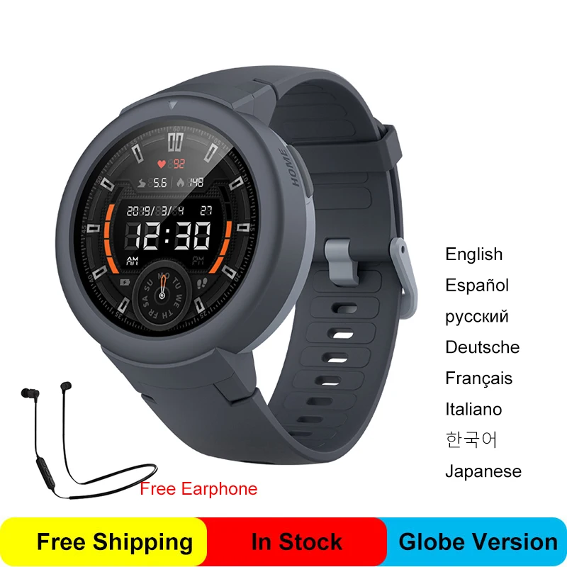 

Global Version Amazfit Verge Smartwatch GPS Answer Calls Heart Rate Sleep Monitor Music Smart Watch IP68 Waterproof 11 Sports