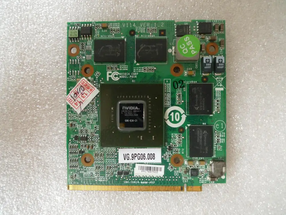 

Kai-Full 9600M GT MXM II,DDR2,1024MB VGA Card G96-630-C1 VG.9PG06.009