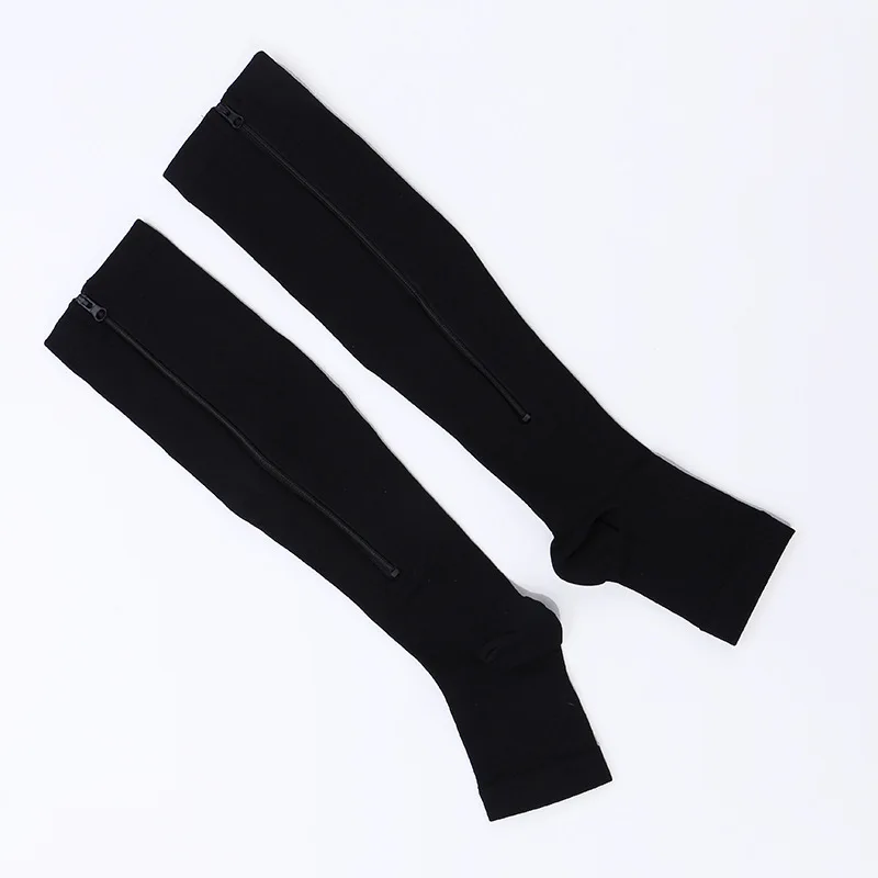 knee high socks Unisex Open Toe Knee Length Zipper Compression Stockings Women Slim Sleeping Beauty Leg-Support Medical Prevent Varicose VeinsWomen Burn Fat Zipper Socks Functional Compression Slim Sleeping Beauty Leg Shapper Socks Prevent Varicose Veins Socks toe socks for women